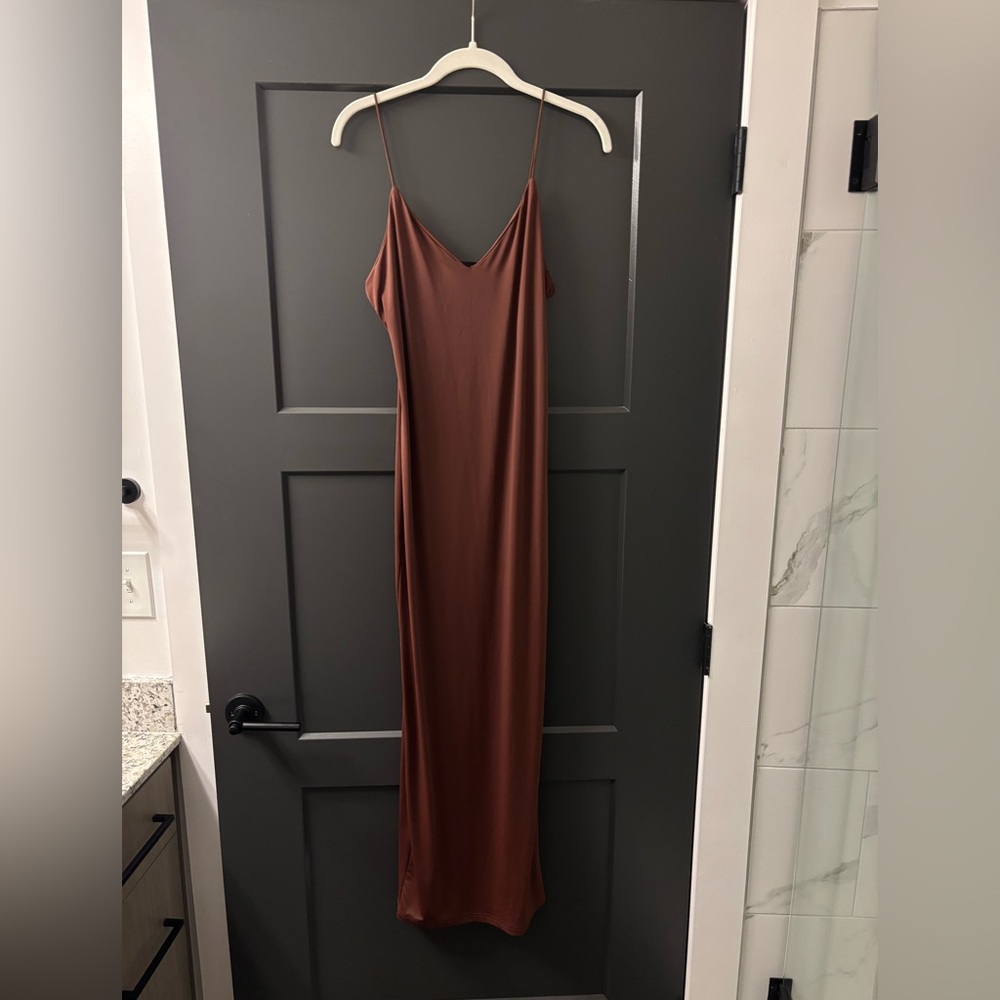 SHEIN Chocolate Brown Maxi Dress